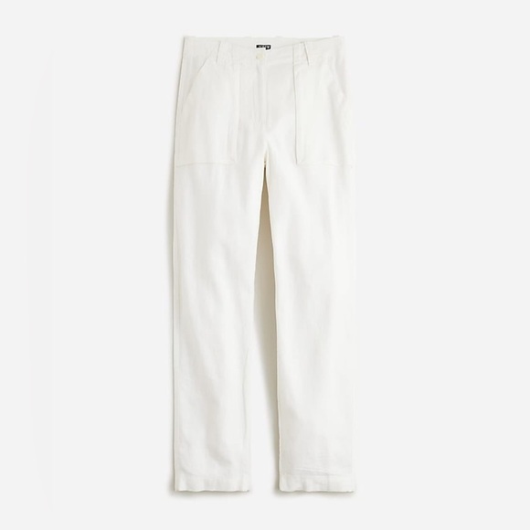 J Crew White Seaside cargo pant in linen-TENCEL™ lyocell blend - Picture 1 of 6